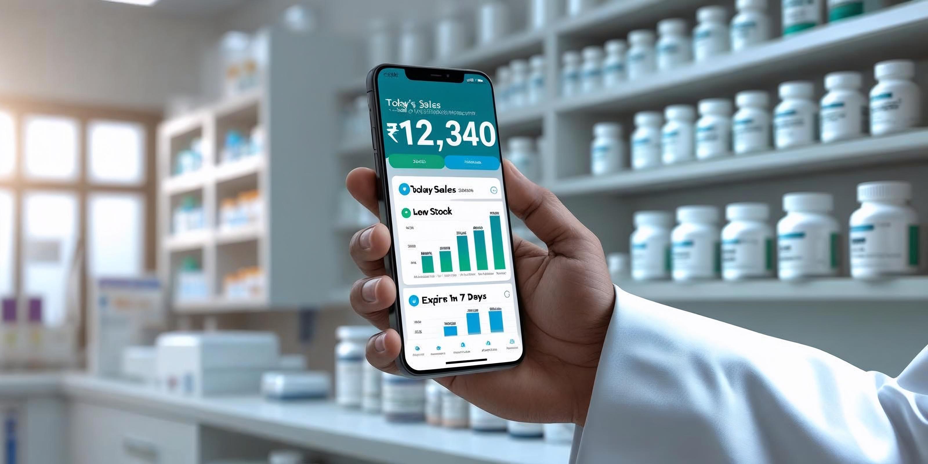 Mobile interface showing GST and stock overview